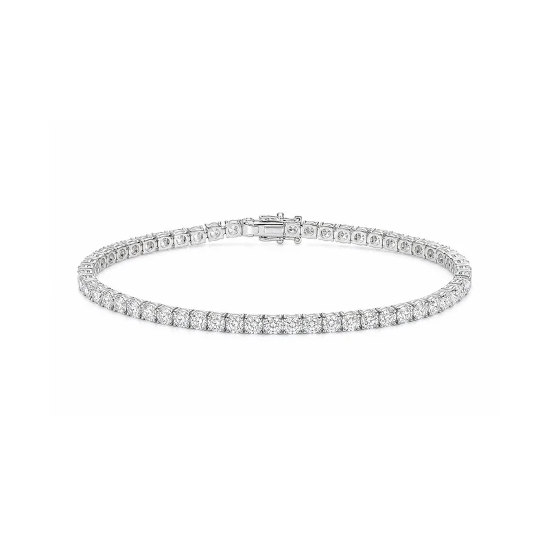 Round brilliant diamond tennis bracelet in 18k white gold, made to order by Prodiam in Bedfordview