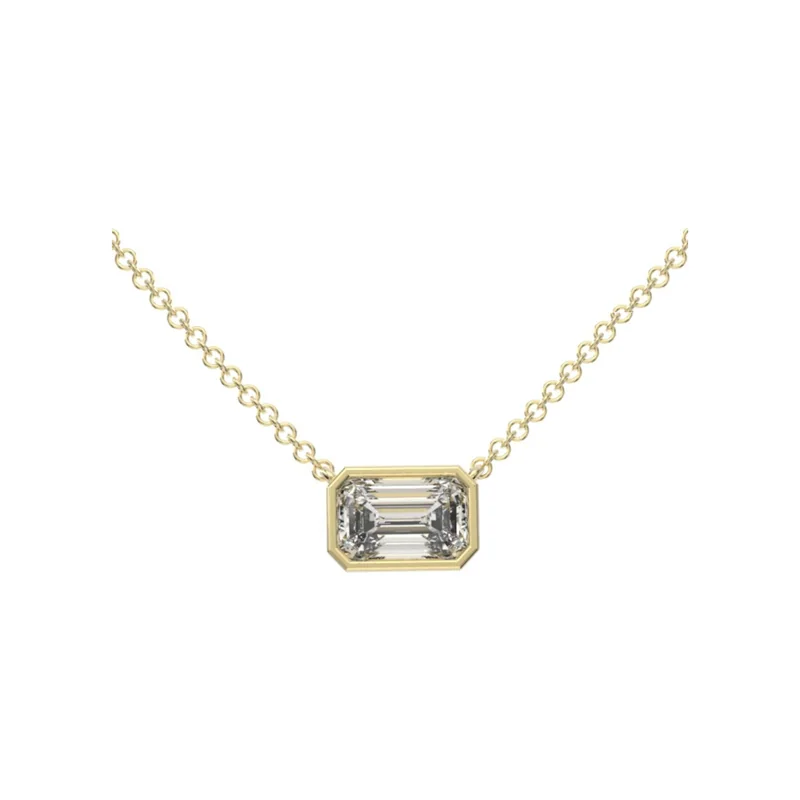 1.12 ct emerald cut diamond pendant necklace, made to order by Prodiam