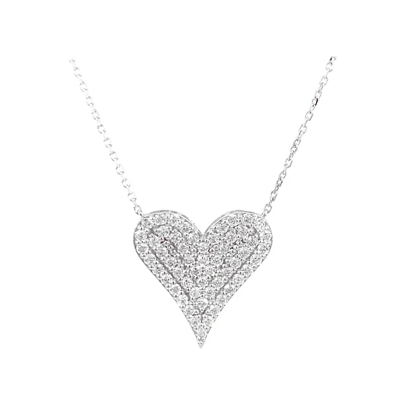 1.12 ct pavé diamond heart pendant necklace, made to order by Prodiam