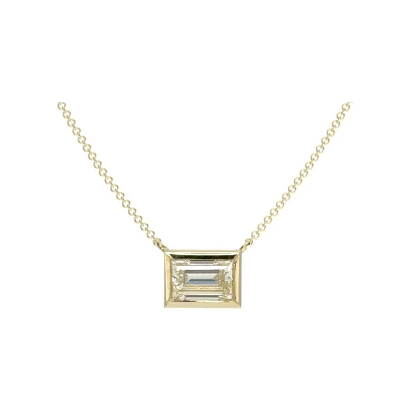 1.42 ct baguette diamond pendant necklace, made to order by Prodiam