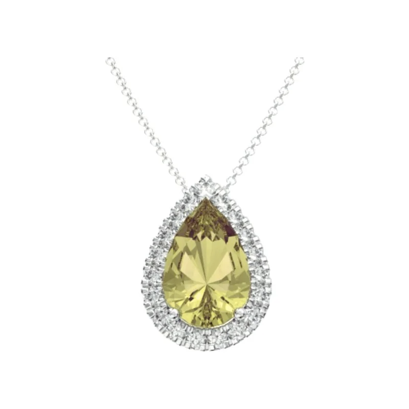 3.01 ct pear diamond pendant necklace, made to order by Prodiam