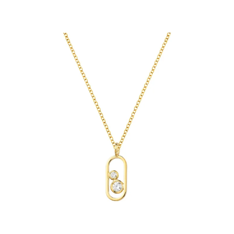 Diamond clip pendant necklace in 14k yellow gold, made to order by Prodiam