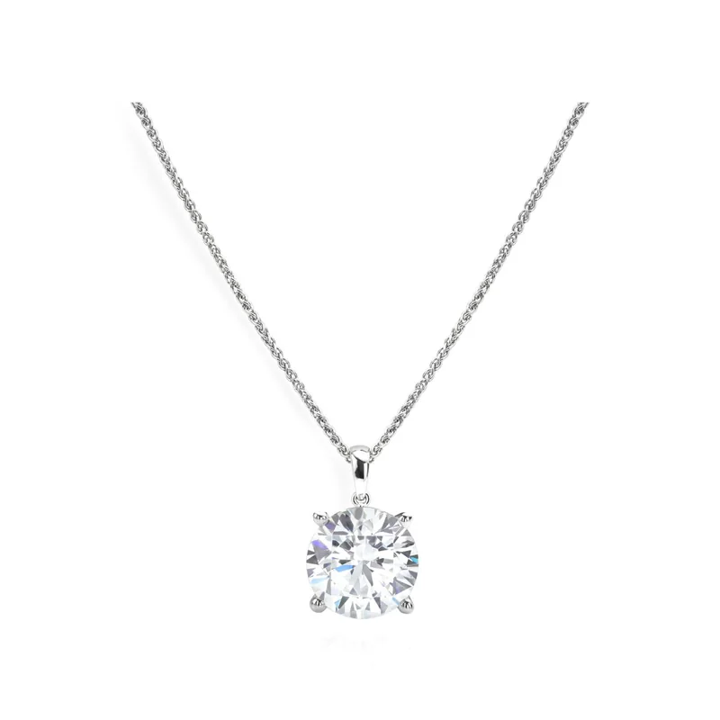 Solitaire four-claw diamond pendant in 18k white gold, made to order by Prodiam in Bedfordview