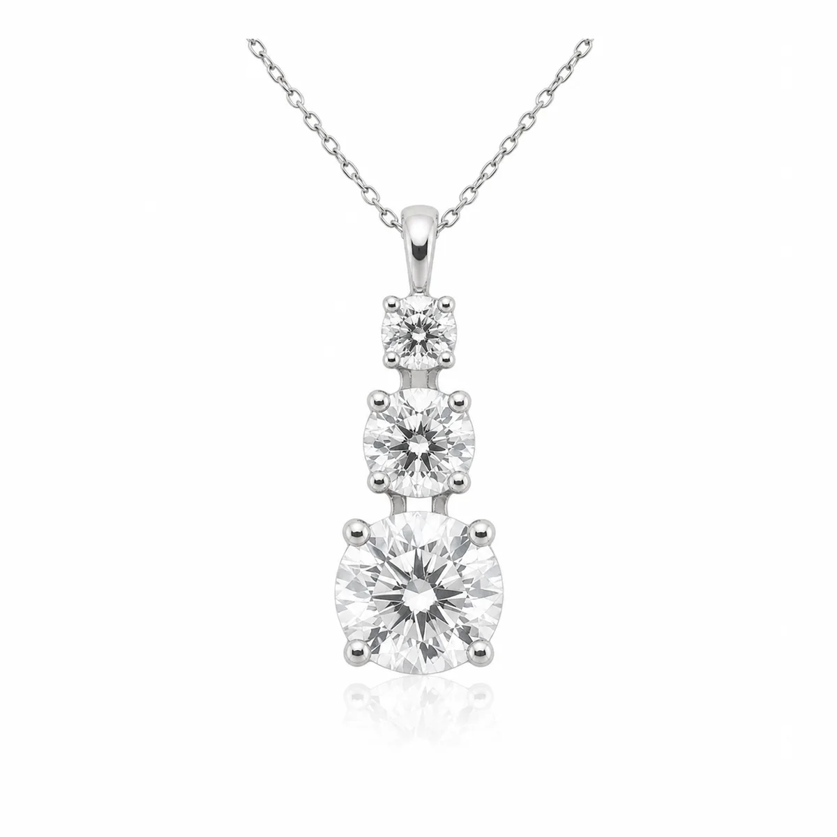 Journey pendant diamond pendant in platinum, round diamond, made to order by Prodiam (rendered design reference)
