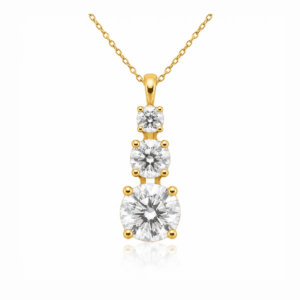 Journey pendant diamond pendant in 18k yellow gold, round diamond, made to order by Prodiam (rendered design reference)