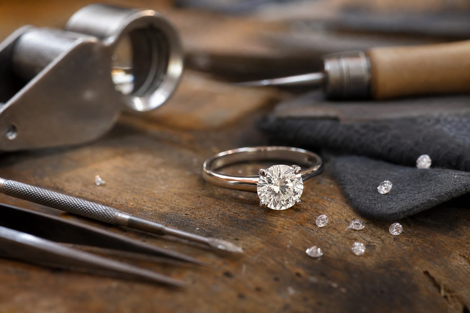 A diamond ring reworked at the jewellers bench