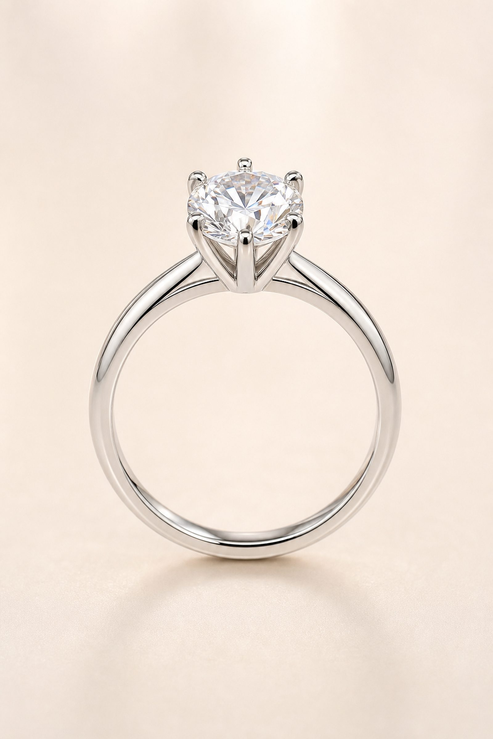 A diamond solitaire ring