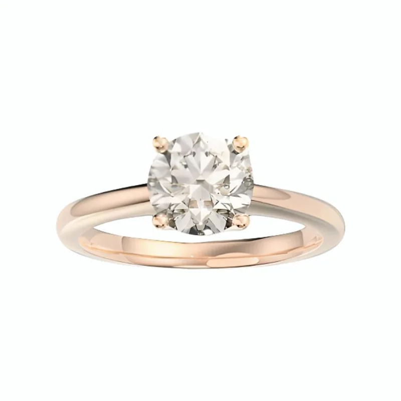 0.61 ct round brilliant solitaire engagement ring in 18k gold, made to order by Prodiam