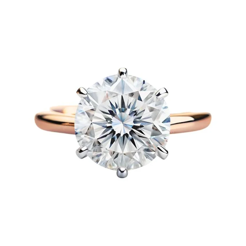 2.25 ct round brilliant six-claw solitaire engagement ring in rose gold, made to order by Prodiam