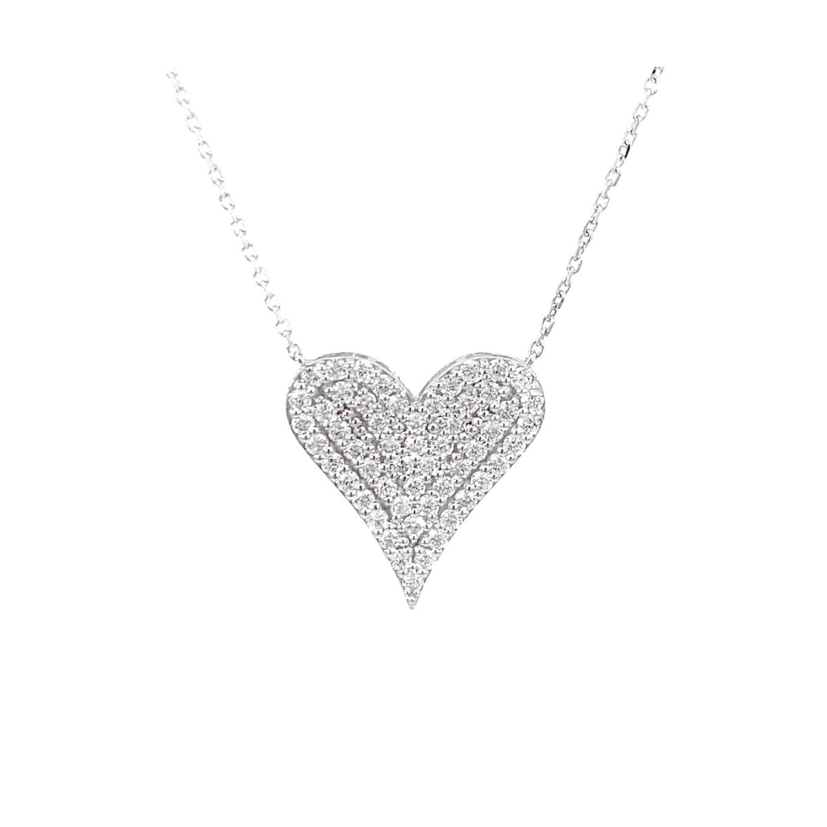 1.12Ct Pavé Diamond Heart Pendant Necklace · 1.12 ct