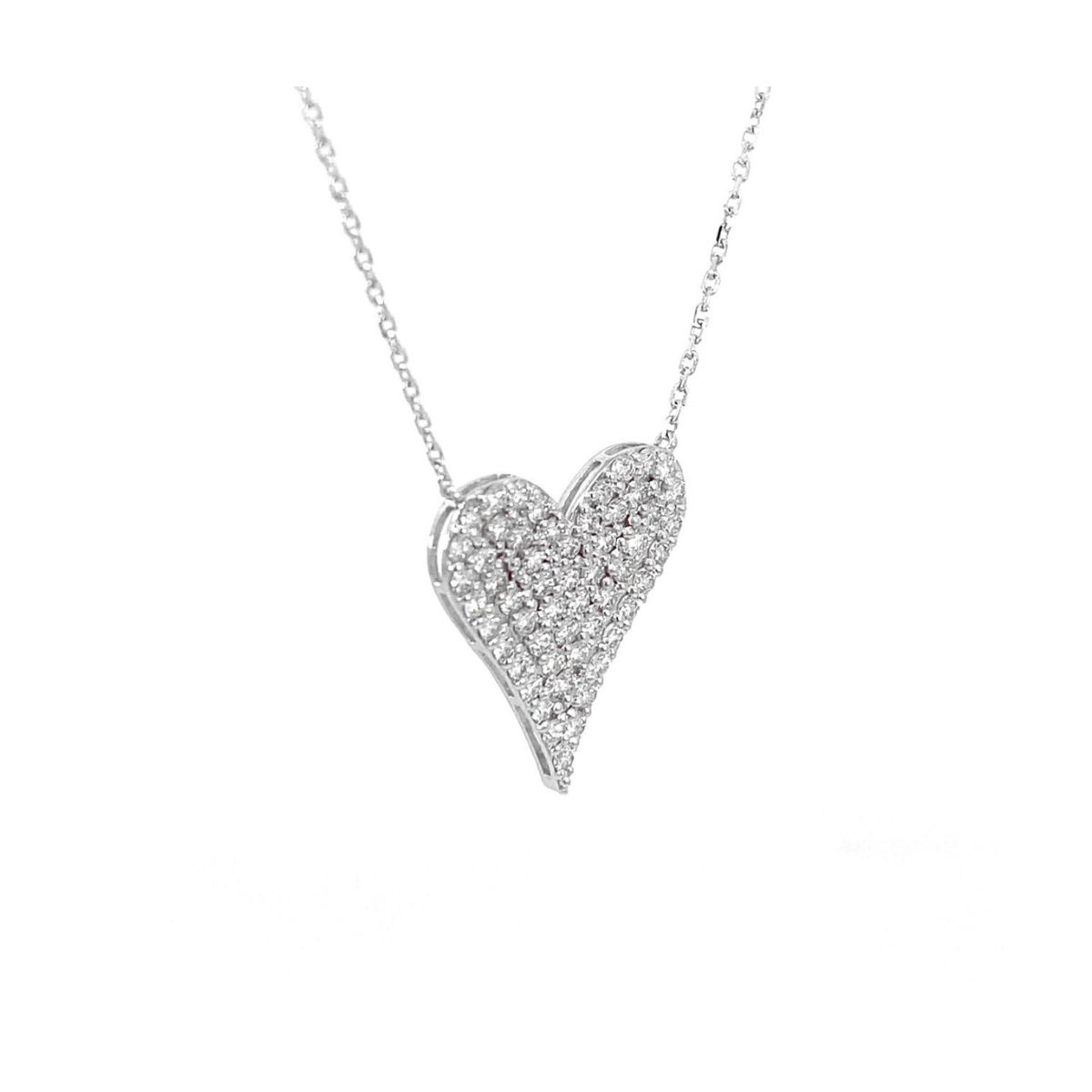 1.12Ct Pavé Diamond Heart Pendant Necklace · 1.12 ct · alternate angle, photographed at the Bedfordview viewing room