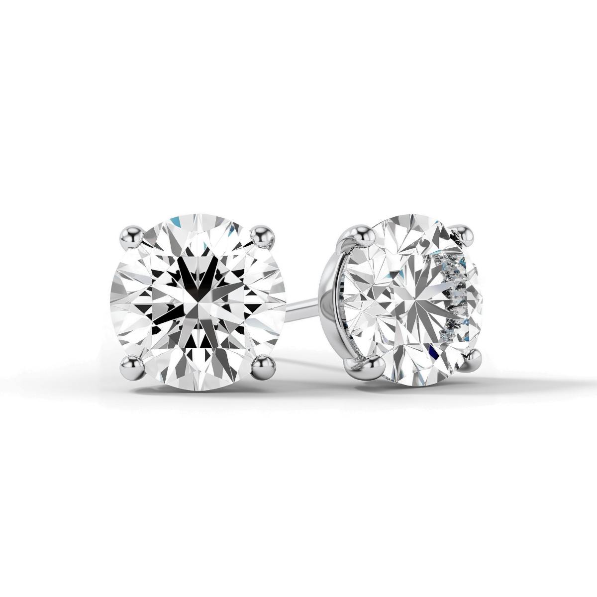 2.03Ct Diamond Stud Earrings · 2.03 ct, Round Brilliant, G-H colour, I1 clarity · alternate angle, photographed at the Bedfordview viewing room