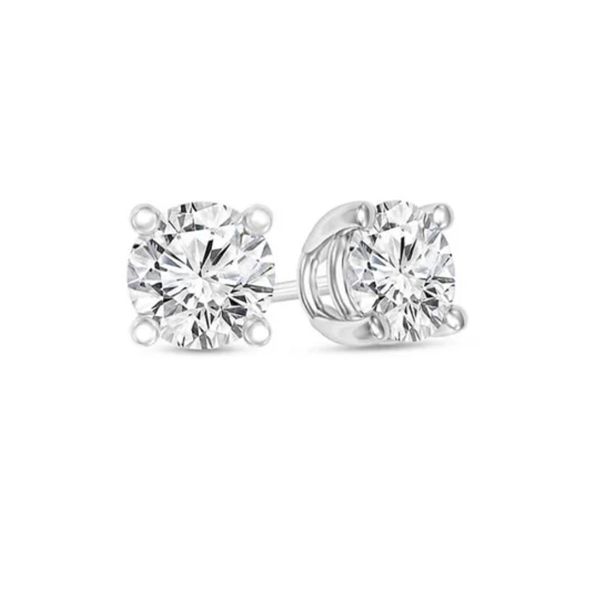 Diamond Stud Earrings, 1.02Ct, 18Kt White Gold · 1.02 ct, Round Brilliant, K-L colour, VVS clarity