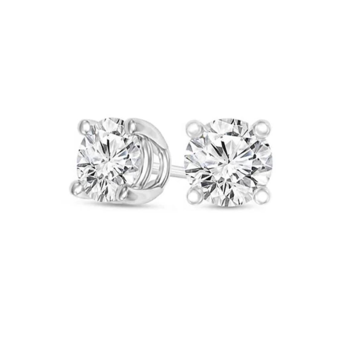 Diamond Stud Earrings, 1.02Ct, 18Kt White Gold · 1.02 ct, Round Brilliant, K-L colour, VVS clarity · alternate angle, photographed at the Bedfordview viewing room