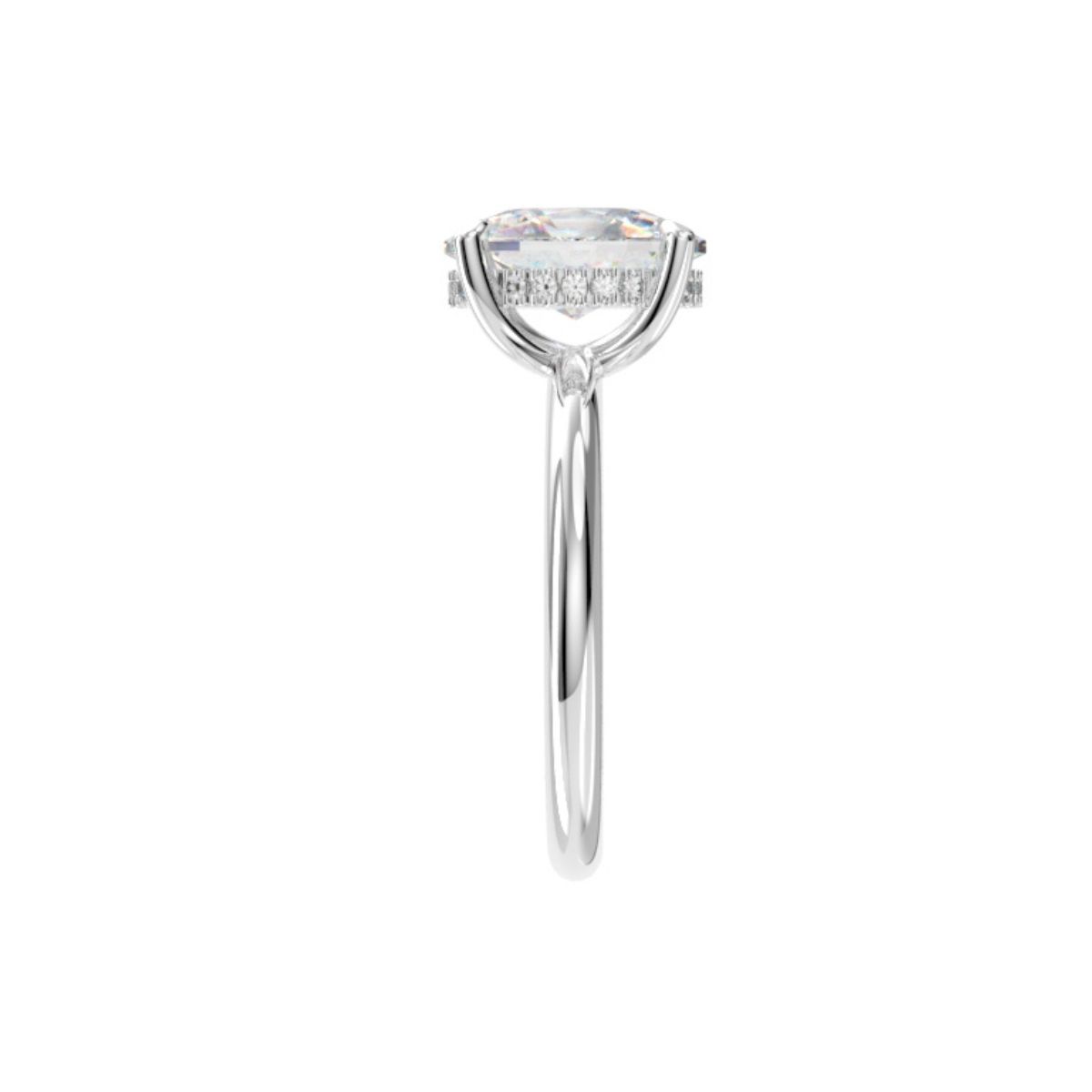 1.58Ct Oval Hidden Halo Diamond Ring · 1.58 ct, I colour, SI2 clarity, EGL certified · alternate angle, photographed at the Bedfordview viewing room