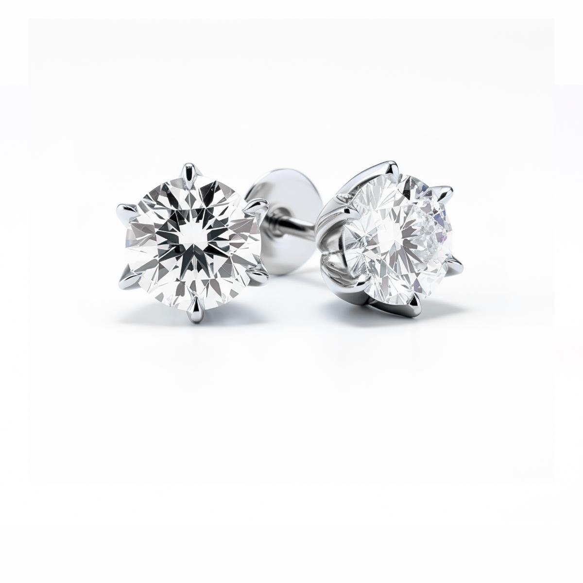 1.50Ct Diamond Stud Earrings 6 claw · 1.50 ct, Round Brilliant, G-H colour, I1 clarity