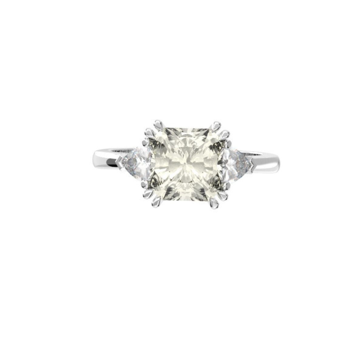 2.04 ct radiant-cut three-stone diamond engagement ring, cut and set at Procut DCW, Bedfordview