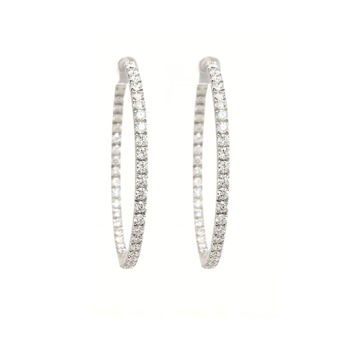 5.98 ct diamond hoop earrings, the diamonds matched in-house and set at Procut DCW, Bedfordview