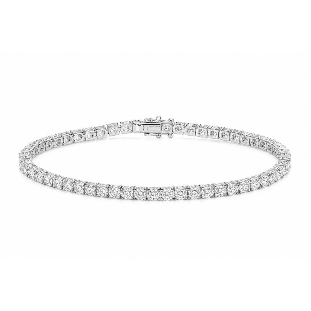 Round-brilliant diamond tennis bracelet in 18ct white gold, made to order at Prodiam, Bedfordview