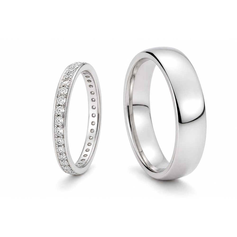 His and hers diamond wedding bands