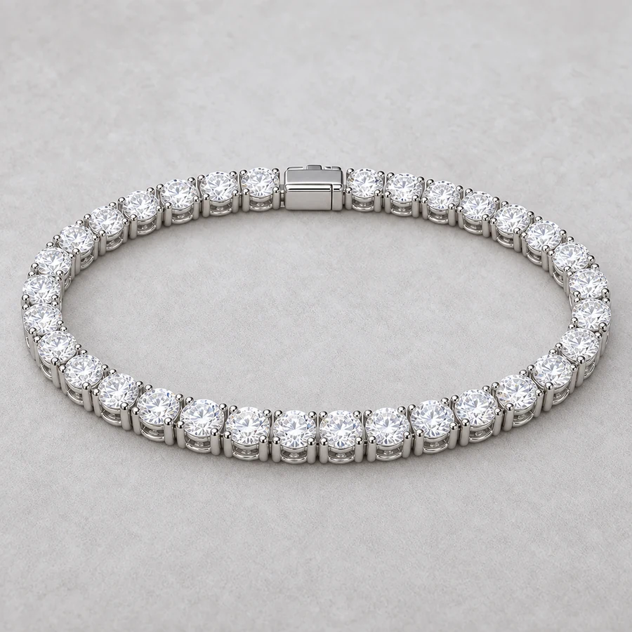 Indicative render of a 15.70 carat diamond tennis bracelet, shown in white gold, also made in white, yellow or rose gold