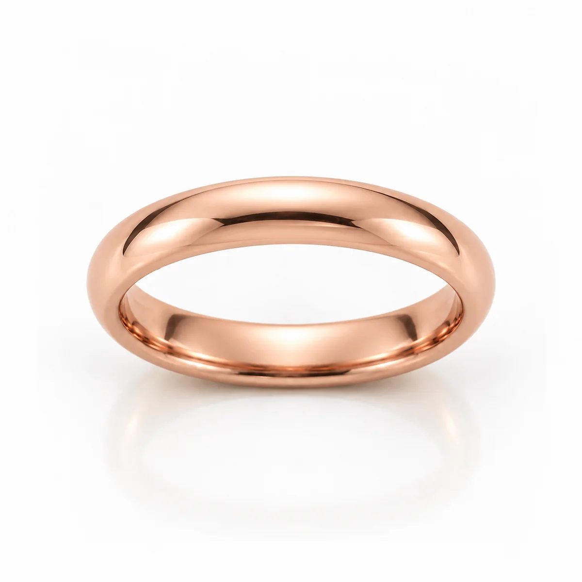 Classic court band wedding ring in 18k rose gold, none diamond, made to order by Prodiam (rendered design reference)