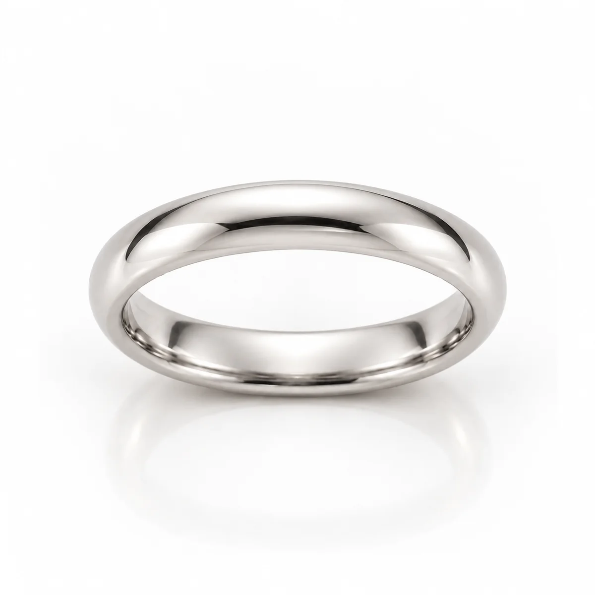 Classic court band wedding ring in 18k white gold, none diamond, made to order by Prodiam (rendered design reference)