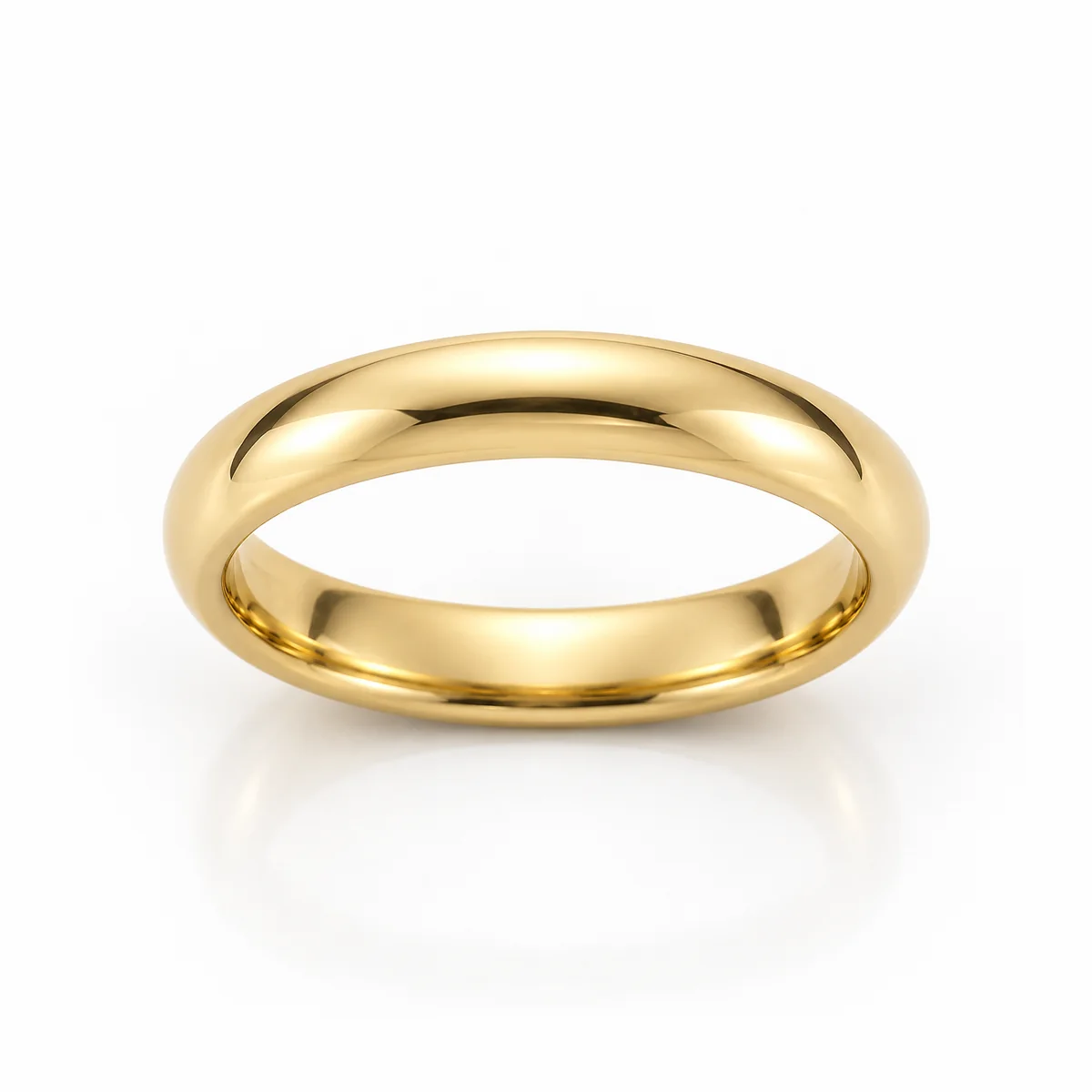 Classic court band wedding ring in 18k yellow gold, none diamond, made to order by Prodiam (rendered design reference)