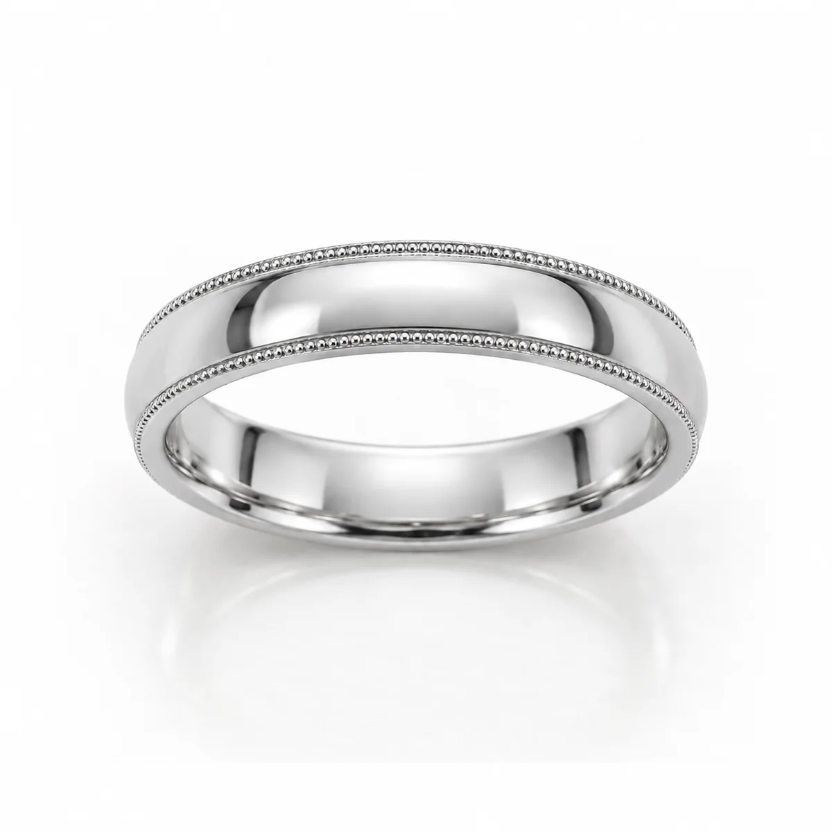 Milgrain band wedding ring in platinum, none diamond, made to order by Prodiam (rendered design reference)