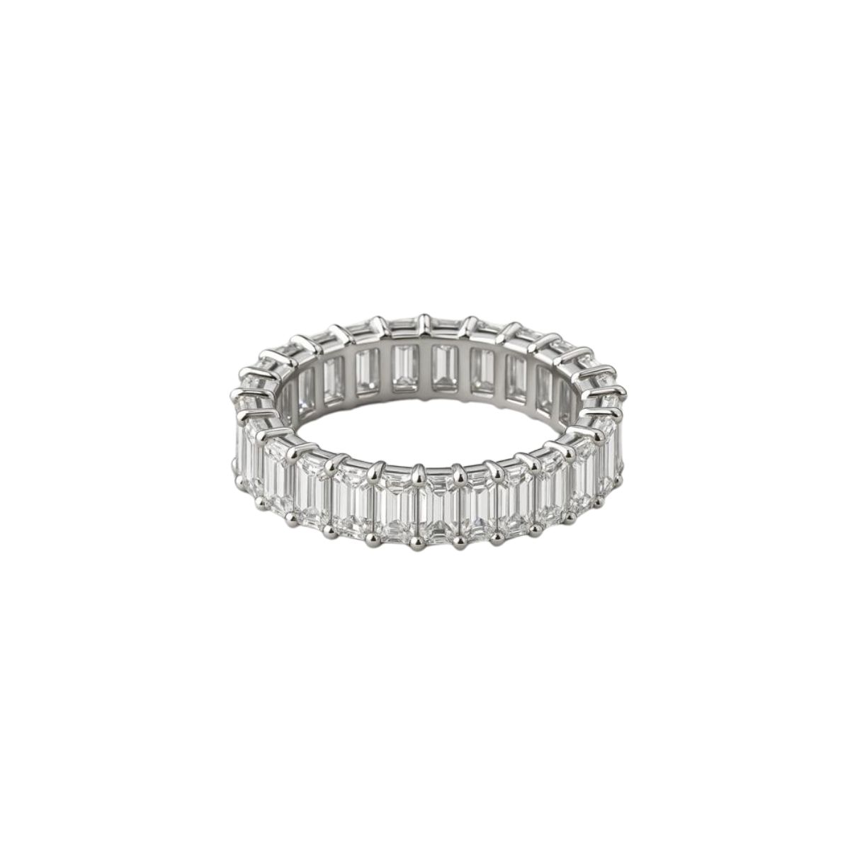 A 4.22 ct emerald-cut diamond eternity ring, polished and set at Procut DCW, Bedfordview